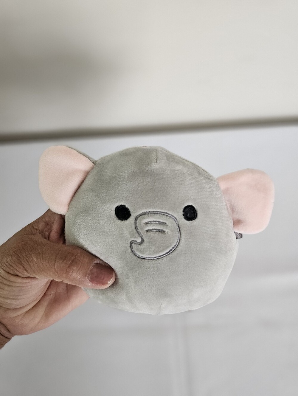 Squishmallows Gray Elephant Coin Pouch with Pink Ears